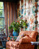 INCANTATION Wallpaper (WP20619) by Mind The Gap | WP20619 | WOODSTOCK '69 LIFESTYLE COLLECTION | 3 rolls x 20.5 x 118.1 in | 0.52m / 20.5in | 3m / 118in | 4.65mp | 150cm / 59in | Green, Orange, Red | Satin Matte | Paste the wall | 3-rolls in a box | Fabric Carolina | https://www.fabriccarolina.com/