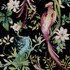 Bird Sonnet (Wp) # 05 Jet by 1838 Wallcoverings Wallpaper Pavilion HALF DROP PASTE THE WALL UNITED KINGDOM 50.5" 27.5"X11YD - Fabric Carolina -