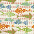 Thibaut Wallpaper Batik Fish Coral and Blue T15869  Wallpaper Non Woven Wallpaper  U.S.A </p><p>Repeat: H: , V: 25.25  (64.14 cm) 27 in  (68.58 cm) - My Fabric Connection -