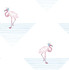 Dancing Flamingo Fuchsia and Sky Blue by Seabrook Wallpaper Day Dreamers United States 56.12 20.87" 20.5" - Fabric Carolina -