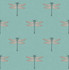 Catalina Teal, Orange, Metallic Silver, and Black by Seabrook Wallpaper Tortuga United States 56.05 10.4" 20.5" - Fabric Carolina -