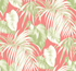 Dominica Salmon, Green, and White by Seabrook Wallpaper Tortuga United States 60.75 25.2" 27" - Fabric Carolina -
