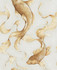 Koi Fish Metallic Gold and Off-White by Seabrook Wallpaper Koi United States 56.05 25.2" 20.5" - Fabric Carolina -