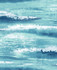 Moseley Waves Metallic Blue and White by Seabrook Wallpaper Avant Garde United States 56.05 25.2" 20.5" - Fabric Carolina -