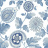 Calypso Paisley Leaf Blue Oasis and Ivory by Seabrook Wallpaper Boho Rhapsody United States 60.75 27" 27" - Fabric Carolina -