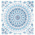 Mandala Boho Tile Fabric Cerulean and Washed Denim by Seabrook Wallpaper Boho Rhapsody United States 13.5 18" 3" - Fabric Carolina -