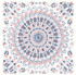 Mandala Boho Tile Fabric Coral, Cream, and Midnight Blue by Seabrook Wallpaper Boho Rhapsody United States 13.5 18" 3" - Fabric Carolina -