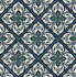 Plumosa Tile Midnight Blue and Spearmint by Seabrook Wallpaper Luxe Retreat United States 56.05 10.43" 20.5" - Fabric Carolina -
