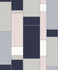 De Stijl Geometric Indigo & Metallic Silver by Seabrook Wallpaper Mondrian Netherlands 56.5 25.2" 20.5" - Fabric Carolina -