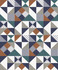 Lozenge Geometric Indigo & Burnt Orange by Seabrook Wallpaper Mondrian Netherlands 56.5 25.2" 20.5" - Fabric Carolina -