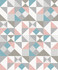 Lozenge Geometric Metallic Silver & Perry Teal by Seabrook Wallpaper Mondrian Netherlands 56.5 25.2" 20.5" - Fabric Carolina -
