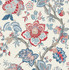 Bernadette Jacobean French Blue & Antique Ruby by Seabrook Wallpaper French Country United States 60.75 27" 27" - Fabric Carolina -