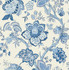 Bernadette Jacobean French Blue by Seabrook Wallpaper French Country United States 60.75 27" 27" - Fabric Carolina -