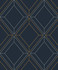 Linework Gem Midnight Blue & Metallic Gold by Seabrook Wallpaper Etten Studios Online Netherlands 57.5 12.6" 20.9" - Fabric Carolina -