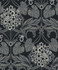 Floral Hydrangea Ebony & Charcoal by Seabrook Wallpaper Legacy Prints Netherlands 57.5 25.2" 20.9" - Fabric Carolina -
