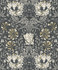 Ogee Flora Charcoal & Goldenrod by Seabrook Wallpaper Legacy Prints Netherlands 57.5 20.87" 20.9" - Fabric Carolina -