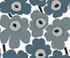 Unikko Steel Blue and Gray by Seabrook Wallpaper Marimekko Vol. 5 Italy 75.5 22.8" 27.5" - Fabric Carolina -
