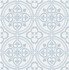 Villa Mar Tile Hampton Blue by Seabrook Wallpaper Lillian August Peel and Stick United States 30.75 10.43" 20.5" - Fabric Carolina -