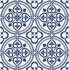 Villa Mar Tile Denim Blue by Seabrook Wallpaper Lillian August Peel and Stick United States 30.75 10.43" 20.5" - Fabric Carolina -