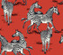 Playful Zebras Red by Seabrook Wallpaper Harry & Grace Peel and Stick United States 40.5 24" 27" - Fabric Carolina -