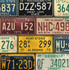 License Plates Mutlicolored by Seabrook Wallpaper Harry & Grace Peel and Stick United States 30.75 20.87" 20.5" - Fabric Carolina -