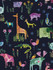 Animals Dark Blue by Seabrook Wallpaper Harry & Grace Peel and Stick United States 30.75 27" 20.5" - Fabric Carolina -