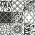 Black and White Graphic Tile Black & White by Seabrook Wallpaper NextWall Peel & Stick United States 30.75 20.87" 20.5" - Fabric Carolina -