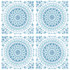Mandala Teal & Blue by Seabrook Wallpaper NextWall Peel & Stick United States 30.75 20.87" 20.5" - Fabric Carolina -