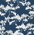 Cyprus Blossom Navy Blue & Gray by Seabrook Wallpaper NextWall Peel & Stick United States 30.75 20.87" 20.5" - Fabric Carolina -