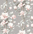 Magnolia Trail Metallic Silver & Petal Pink by Seabrook Wallpaper NextWall Peel & Stick United States 30.75 20.87" 20.5" - Fabric Carolina -