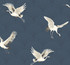 Cranes Denim Blue by Seabrook Wallpaper NextWall Peel & Stick United States 40.5 25.2" 27" - Fabric Carolina -