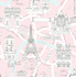Paris Scene Pale Pink by Seabrook Wallpaper NextWall Peel & Stick United States 30.75 20.87" 20.5" - Fabric Carolina -
