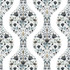 Floral Ogee Steel & Rustic Taupe by Seabrook Wallpaper NextWall Peel & Stick United States 30.75 6.3" 20.5" - Fabric Carolina -