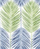 Two Toned Palm Coastal Blue & Fern Green by Seabrook Wallpaper NextWall Peel & Stick United States 30.75 25.2" 20.5" - Fabric Carolina -