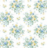 Floral Bunches Blue Stream & Buttercup by Seabrook Wallpaper NextWall Peel & Stick United States 30.75 10.43" 20.5" - Fabric Carolina -