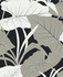 Elephant Leaves Ebony & Metallic Silver by Seabrook Wallpaper NextWall Peel & Stick Netherlands 31.35 25.2" 20.9" - Fabric Carolina -