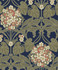 Hydrangea Floral Dark Blue & Terra Cotta by Seabrook Wallpaper NextWall Peel & Stick Netherlands 31.35 25.2" 20.9" - Fabric Carolina -