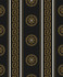 Classico Medallion Stripe Black & Metallic Gold by Seabrook Wallpaper Piano Netherlands 57.5 6.3" 20.9" - Fabric Carolina -