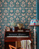 GRANDMA'S STENCIL Milky Blue Wallpaper (WP30276) by Mind The Gap | WP30276 | TRANSYLVANIAN RHAPSODY | 1 roll x 52 x 1000 cm / 20.5 x 393.7in | 0.52m / 20.5in | 10m / 393.7in | 5.20sqm / 55.9sq ft | L70xm / L27.5in | Taupe, Blue | Non-woven Satin | Paste the wall | 1 roll in a box | Fabric Carolina | https://www.fabriccarolina.com/
