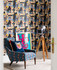 SO WHAT Wallpaper (WP20879) by Mind The Gap | WP20879 | JAZZ LIVE | 1 roll x 52 x 900 cm / 20.47 x 354.33in | 0.52m / 20.5in | 900 cm / 393.7in | 4.68sqm / 50sq ft | 52cm / 20.5in | Taupe, Black, Blue, Yellow, Orange, Red | Non-woven Satin | Paste the wall | 1 roll in a box | Fabric Carolina | https://www.fabriccarolina.com/