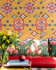 ARABIAN DECORATIVE Wallpaper (WP20742) by Mind The Gap | WP20742 | TALES OF MAGHREB | 1 roll x 52x900 cm / 20.47x354.33in | 0.52m / 20.5in | 9m / 354in | 4.68sqm / 50sq ft | 81.1cm / 31.93in | Blue, Orange, Red, Ochre | Non-woven Textured | Paste the wall | 1-roll in a box | Fabric Carolina | https://www.fabriccarolina.com/