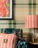 MONTEREY Sapphire Wallpaper (WP30089) by Mind The Gap | WP30089 | WOODSTOCK '69 | 1 roll x 52x1000 cm / 20.5x393.7 in | 0.52m / 20.5in | 10m / 393.7in | 5.20sqm / 55.9sq ft | 50cm / 19.6in | Red, Saphire Blue | Non-woven Satin | Paste the wall | 1-roll in a box | Fabric Carolina | https://www.fabriccarolina.com/