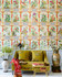 FLOWERING WALL Wallpaper (WP20585) by Mind The Gap | WP20585 | CHINESE GARDEN | 3 rolls x 52x300 cm / 20.5x118.1 in | 0.52m / 20.5in | 3m / 118in | 4.65sqm / 50sq ft | 300cm / 118in | Taupe, Blue, Green, Red | Non-woven Satin | Paste the wall | 3-rolls in a box | Fabric Carolina | https://www.fabriccarolina.com/