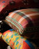 KERSCHDORF Plaid Carrot cushion (LC40282) by Mind The Gap | LC40282 | TRANSYLVANIAN RHAPSODY | 50 x 50 cm / 20 x 20 in | Taupe, Green, Pink, Orange | Leather piped edge | Duck feather | 60% Wool, Other Fibers, 15% Polyester | Fabric Carolina | https://www.fabriccarolina.com/