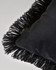 CHARCOAL Velvet Cushion (LC40234) by Mind The Gap | LC40234 | JAZZ LIVE | 50 x 50 cm | Black | Black fringes | Duck feather | Cotton velvet | Fabric Carolina | https://www.fabriccarolina.com/