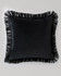 CHARCOAL Velvet Cushion (LC40234) by Mind The Gap | LC40234 | JAZZ LIVE | 50 x 50 cm | Black | Black fringes | Duck feather | Cotton velvet | Fabric Carolina | https://www.fabriccarolina.com/