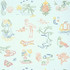 Festiva Blue T6715 by Thibaut Wallpaper