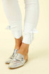 White Slim Ankle Tie Jean