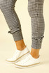 Gingham Slim Ankle Tie Jean