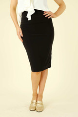 Black Jersey Tube Pocket Skirt